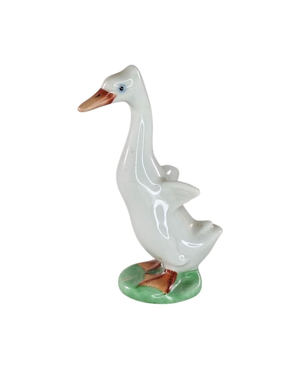 Herend Hungary Handpainted Porcelain Goose Miniature Figurine Wings Out REPAIRED